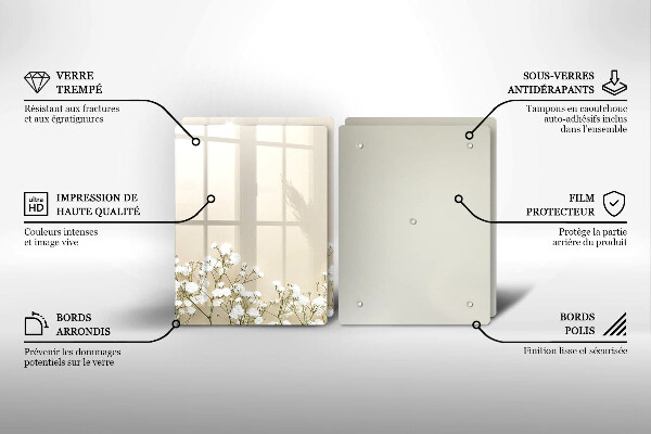 Sklo za varnú dosku Sadrové boho kvety