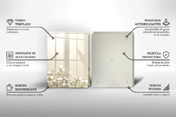 Sklo za varnú dosku Sadrové boho kvety