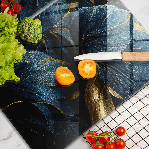 Sklo za varnú dosku Ozdobné listy so zlatom