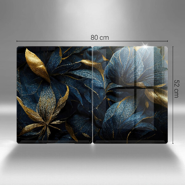 Sklo za varnú dosku Ozdobné listy so zlatom