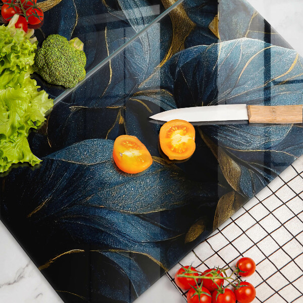 Sklo za varnú dosku Ozdobné listy so zlatom