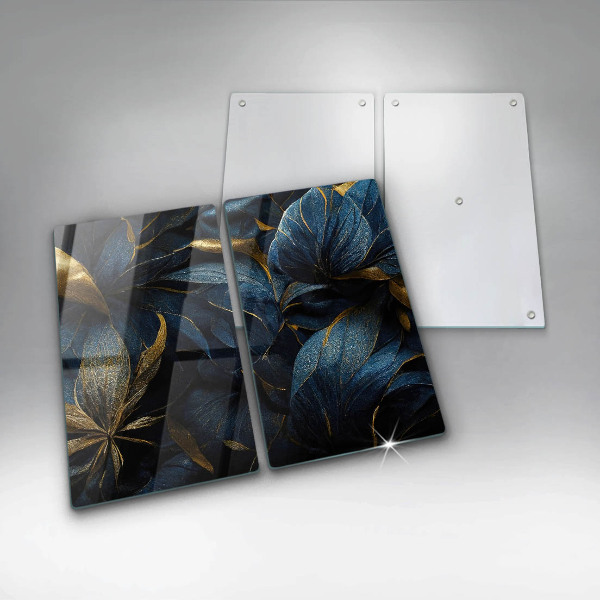 Sklo za varnú dosku Ozdobné listy so zlatom