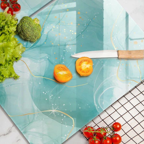 Sklo za varnú dosku Modrá a zlatá abstrakcia