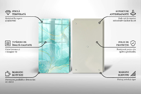 Sklo za varnú dosku Modrá a zlatá abstrakcia