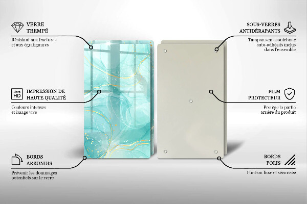 Sklo za varnú dosku Modrá a zlatá abstrakcia