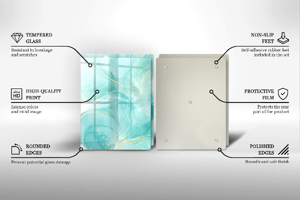 Sklo za varnú dosku Modrá a zlatá abstrakcia