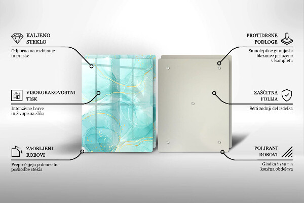 Sklo za varnú dosku Modrá a zlatá abstrakcia