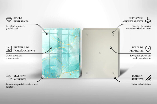 Sklo za varnú dosku Modrá a zlatá abstrakcia