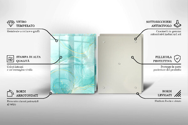 Sklo za varnú dosku Modrá a zlatá abstrakcia