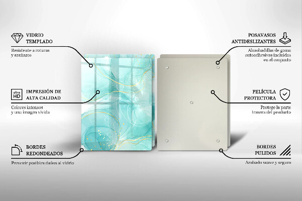 Sklo za varnú dosku Modrá a zlatá abstrakcia