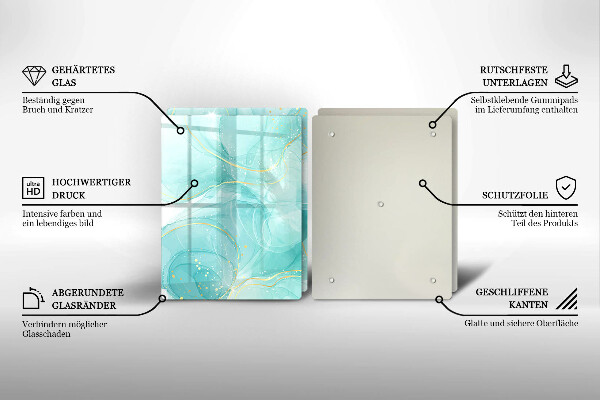 Sklo za varnú dosku Modrá a zlatá abstrakcia