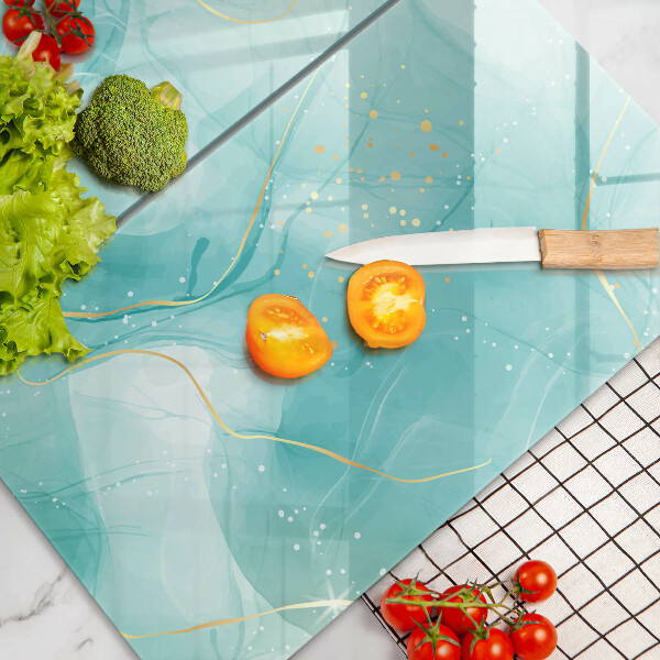 Sklo za varnú dosku Modrá a zlatá abstrakcia