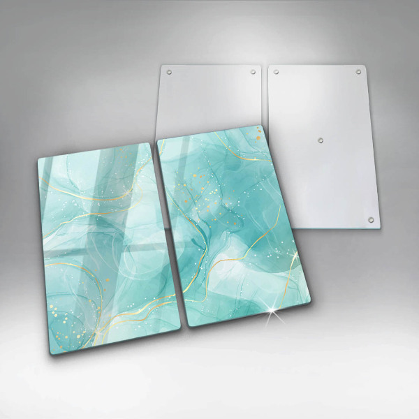 Sklo za varnú dosku Modrá a zlatá abstrakcia