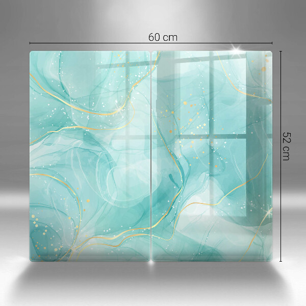 Sklo za varnú dosku Modrá a zlatá abstrakcia