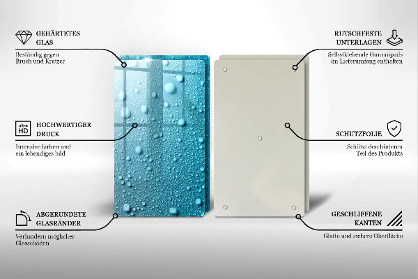 Sklo za varnú dosku Kvapky vody