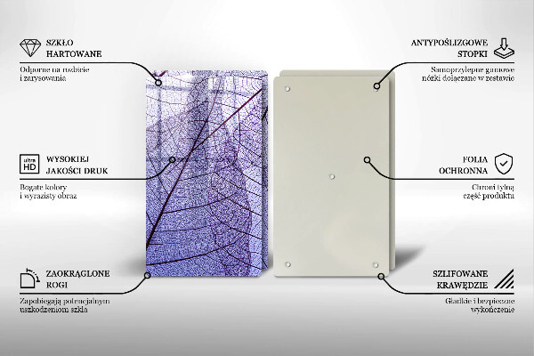 Sklo za varnú dosku Listy so žilami