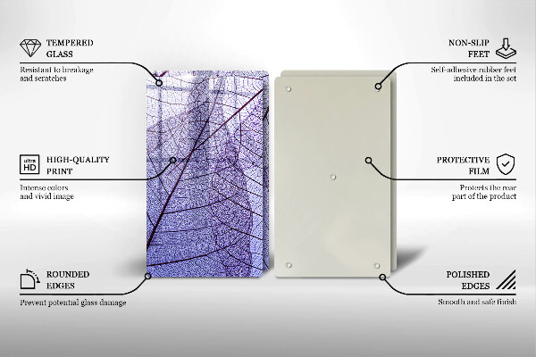 Sklo za varnú dosku Listy so žilami