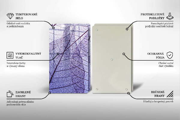 Sklo za varnú dosku Listy so žilami