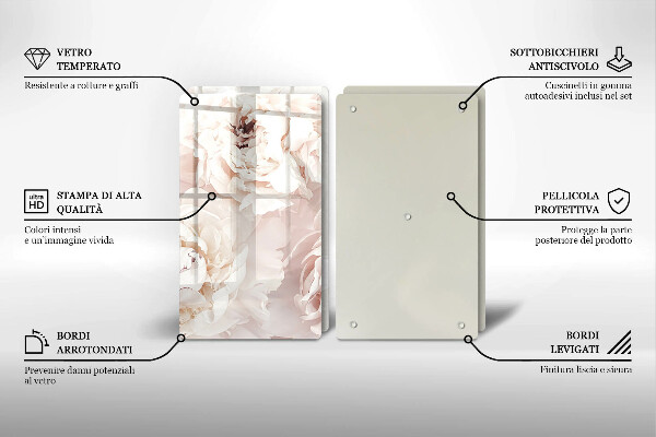 Sklo za varnú dosku Pastelové pivonky
