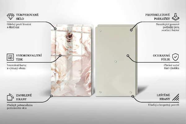Sklo za varnú dosku Pastelové pivonky
