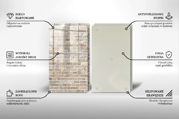 Sklo za varnú dosku Svetlá tehlová stena