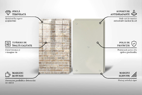 Sklo za varnú dosku Svetlá tehlová stena