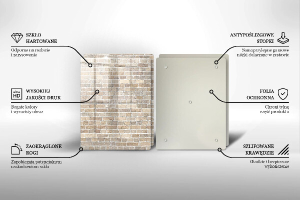 Sklo za varnú dosku Svetlá tehlová stena