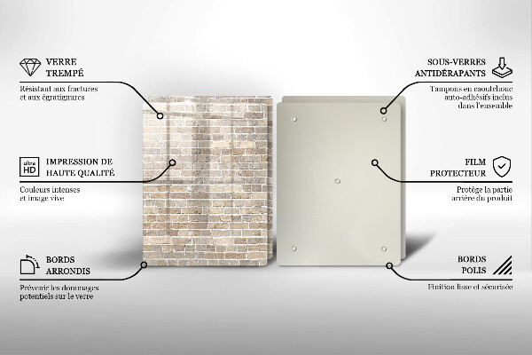 Sklo za varnú dosku Svetlá tehlová stena