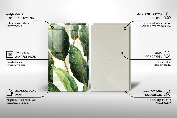 Sklo za varnú dosku Banánové listy