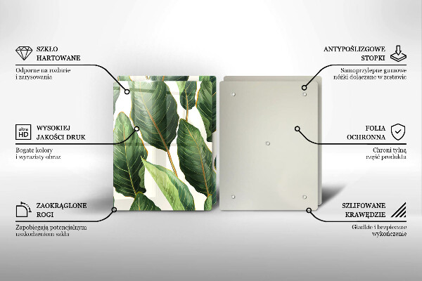 Sklo za varnú dosku Banánové listy