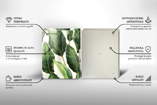Sklo za varnú dosku Banánové listy