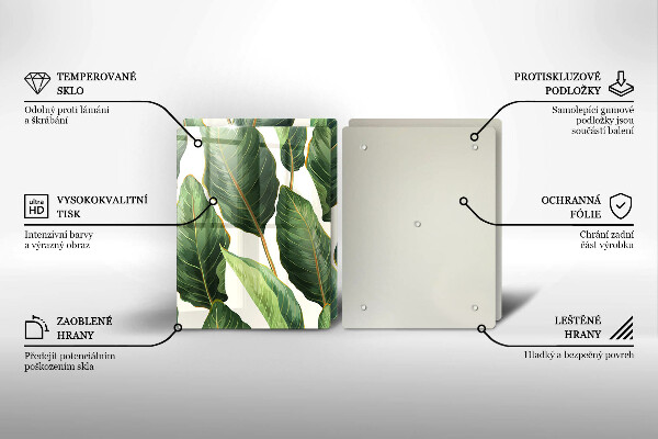 Sklo za varnú dosku Banánové listy