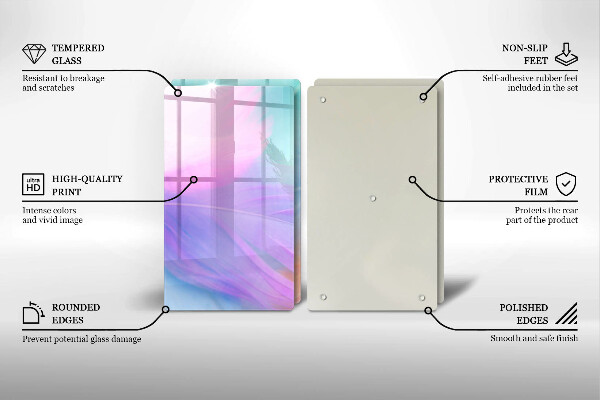 Sklo za varnú dosku Pastelové perie