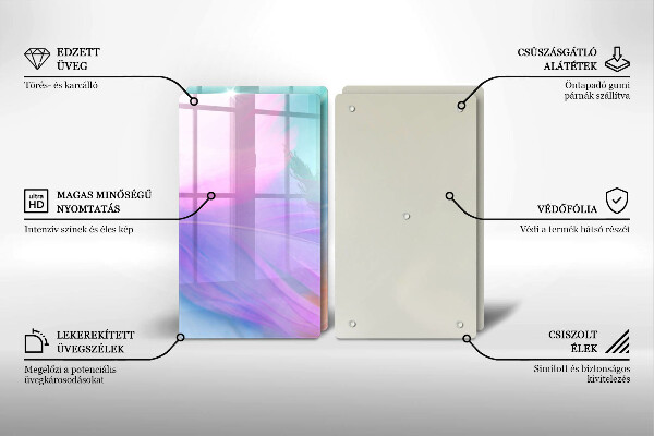 Sklo za varnú dosku Pastelové perie