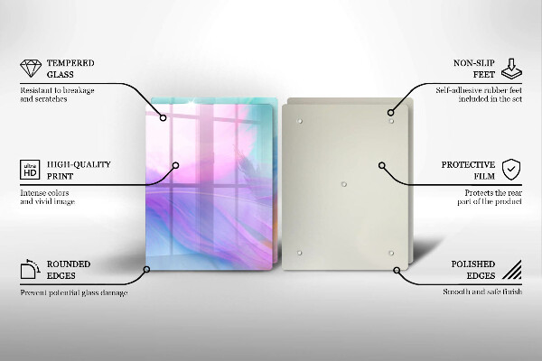 Sklo za varnú dosku Pastelové perie