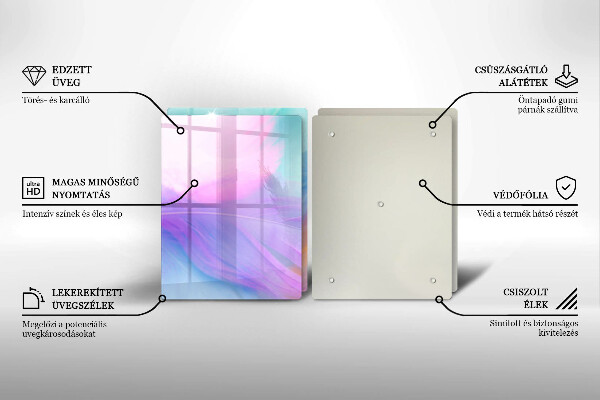 Sklo za varnú dosku Pastelové perie