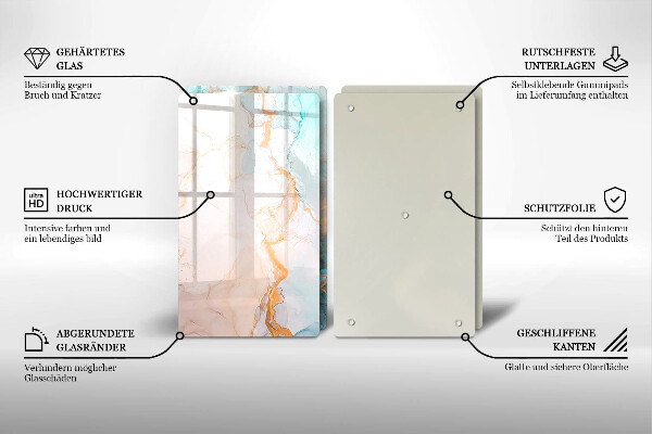 Kryt na stenu pri sporáku Mramorová abstrakcia