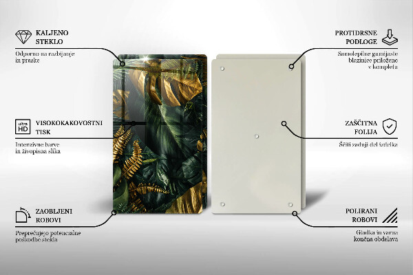 Kryt na stenu pri sporáku Zlaté listy monstera