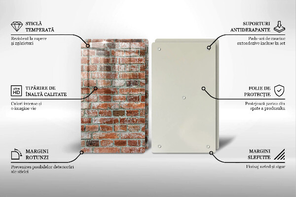 Sklo za varnú dosku Stará tehlová stena