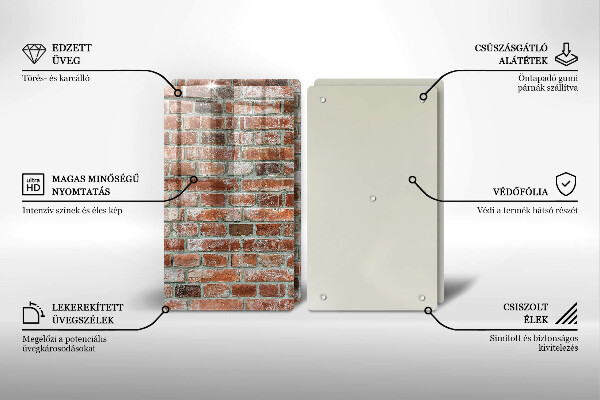 Sklo za varnú dosku Stará tehlová stena