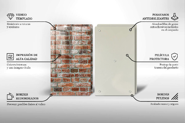 Sklo za varnú dosku Stará tehlová stena