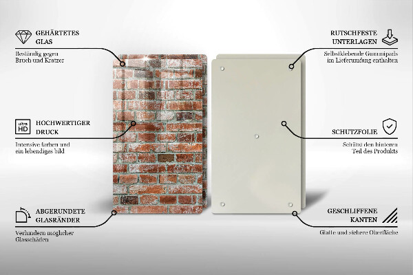 Sklo za varnú dosku Stará tehlová stena