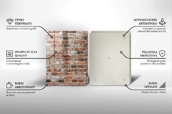 Sklo za varnú dosku Stará tehlová stena