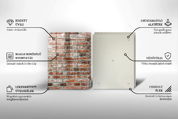 Sklo za varnú dosku Stará tehlová stena