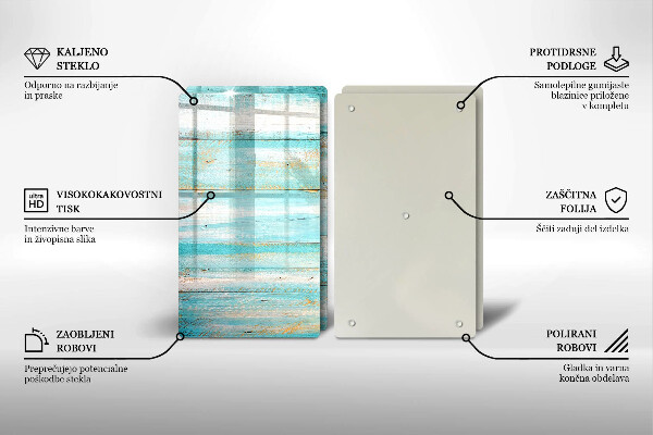 Tvrdené sklo za varnú dosku Vintage drevené dosky