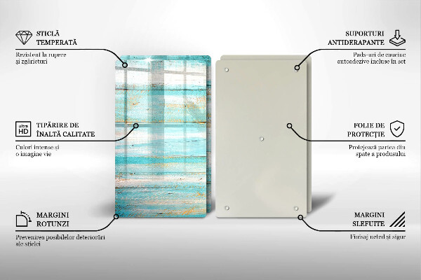 Tvrdené sklo za varnú dosku Vintage drevené dosky