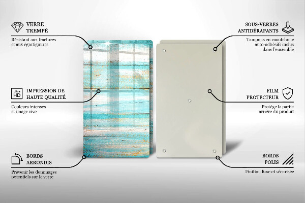 Tvrdené sklo za varnú dosku Vintage drevené dosky