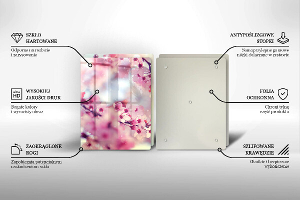 Tvrdené sklo za varnú dosku Prírodné kvety jabloní