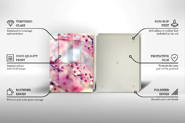 Tvrdené sklo za varnú dosku Prírodné kvety jabloní