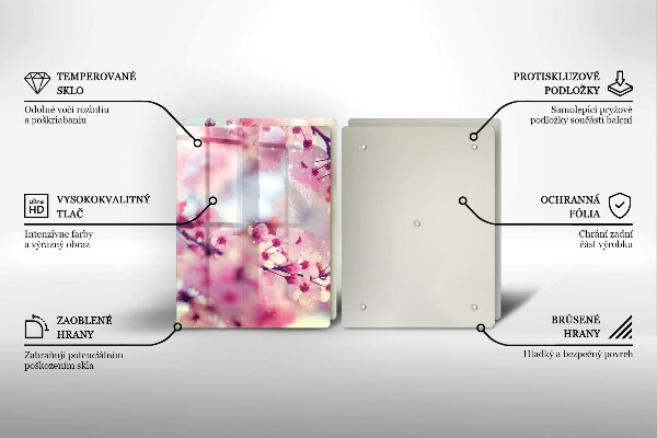 Tvrdené sklo za varnú dosku Prírodné kvety jabloní